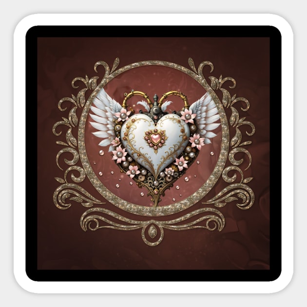 Wonderful elegant steampunk heart Sticker by Nicky2342